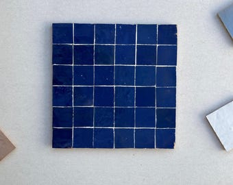 Custom Made 2" x 2" Royal Blue Zellige Tiles