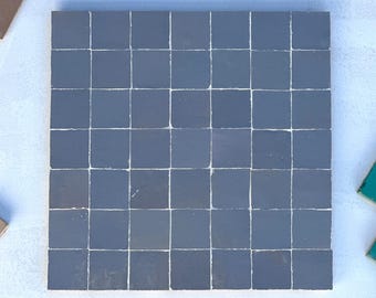 2" x 2" Pastel Gray Zellige Tiles