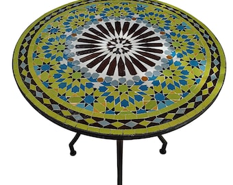 Handmade Zellige Mosaic Dining Table: Custom Outdoor Patio Table