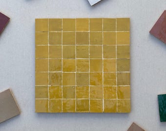 Mustard Yellow 2x2 Zellige Tiles