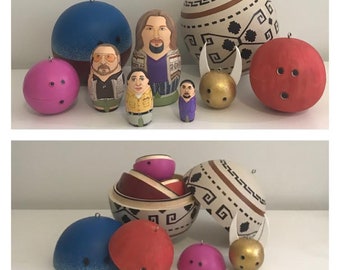 The Big Lebowski Christmas Ornament Double Nesting Dolls Set for the Ultimate Fan (Ready to Ship!!)