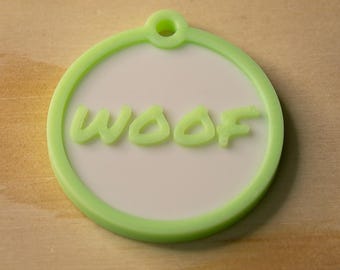 Circle Fursuit Collar Tag - NFC Enabled, Glow in Dark