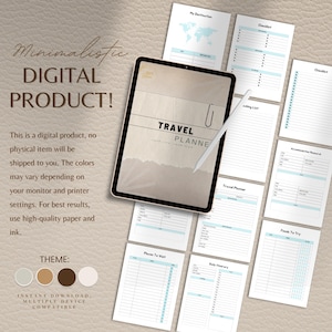 2025 Travel Planner: Vacation Itinerary, Trip Organizer (Digital Download)