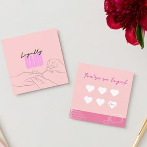 Beauty Treuekarten, DIY Marketing Karten Vorlagen Design, Nail Business Belohnungskarte, Lash VIP Treuekarten, Salon Visitenkarte Vorlage