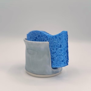 Cloudy Blue Ceramic Sponge Holder for Kitchen | Handmade Porcelain Sponge Dish | Handcrafted Sponge Holder | Minimalist Kitchen Decor
