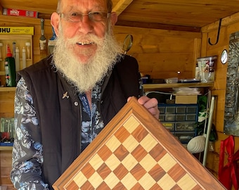 Custom Handmade Wooden Chess Board, Artisan Crafted in Bath