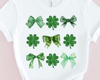 Coquette Patrick's Day Bow Png, Patrick Day Png, Shamrock Lucky Bow Png, Trendy Png, Irish Patrick Day Shirt Design, Green Day Png,Irish Png