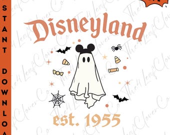 Mickey Ghost Halloween Png, Disneyland Est 1955 Png, Mouse Spooky Season 2025 Png, Trendy Spooky Png, Trick or Treat Png, Premium Quality