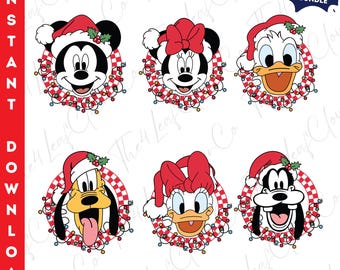 Christmas Checkered Mickey and Friends Png, Bundle Family Mouse Png, Christmas Family Trip Png, Christmas Squad Png, Holiday Season Png
