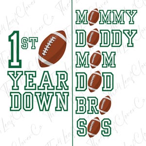 Football Birthday Png Bundle, 1st Year Down Digital Png Design, First Birthday PNG, Football One, First Year Png, Football One Birthday Png
