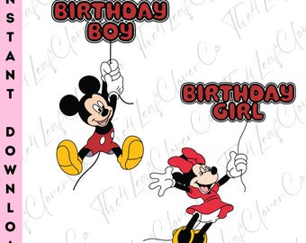 Minnie Mickey Birthday PNG, Birthday Girl Boy PNG, Disney Birthday Party Cricut, Mickey Birthday Boy, Minnie Birthday Girl, Digital Download