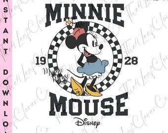 Retro Minnie Mouse 1928 PNG, Family Vacation Design (Digital Download)