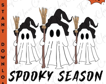 Halloween Ghosts PNG: Spooky Season Sublimation Design (Digital Download)