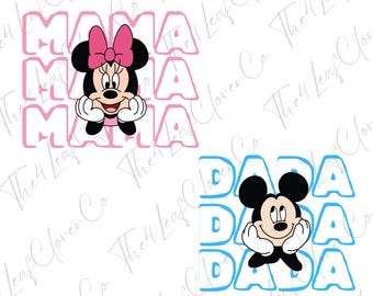 Disney Mama Dada Png, Minnie Disney Mom Png, Minnie Mama Png, Mickey Disney Dad Png, Mickey Dada Png, Disney Family Trip Png, Mickey Minnie