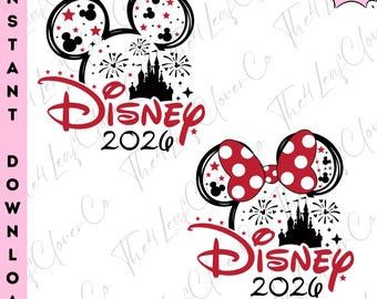 Magical Kingdom Family Vacation 2026 PNG, famille et escouade d'amis Design, tête de Mickey et Minnie, téléchargement numérique