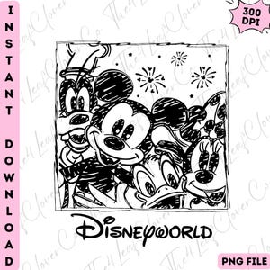 Mickey And Friends Png, Disneyworld Png, Retro Walt Disney Png, Disneyworld Matching Png, Disney Vacation Matching Png, Magic Kingdom Png