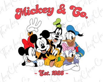 レトロ ミッキー＆カンパニー 創業1928年 PNG（デジタルダウンロード）