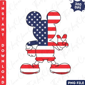 4th Of July Mickey PNG, Mickey Independence Day Png, Patriotic Png, Fourth Of July Png, American Flag Png, July 4th Png, Disney 4th of July