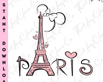 Paris Disneyland Png, Paris Minnie Ears Png, Disney Design Png, Paris Disney Minnie Head Png, Paris Png, Eiffel Tower Png, Minnie Ears Png