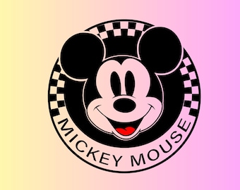 Checkered Mickey Mouse PNG, Retro Disney Design (Digital Download)