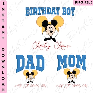 Birthday Boy Png Bundle, Family Matching Birthday Png, Birthday Squad Png, Mom of the Birthday Boy Mickey Mouse Png, Birthday Boy Family Png