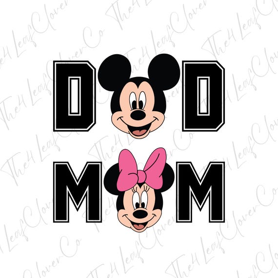 Minnie Mom Mickey Dad Png, Family Couple Matching Png, Disney Mama