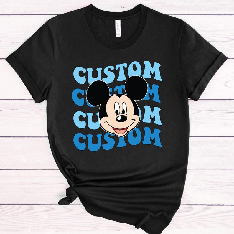 Anpassad vågig text PNG, Minnie Mouse PNG, anpassat vågigt teckensnitt PNG, Musse Pigg PNG, familjesemester PNG, Cricut Cut-fil, direktnedladdning bild 3