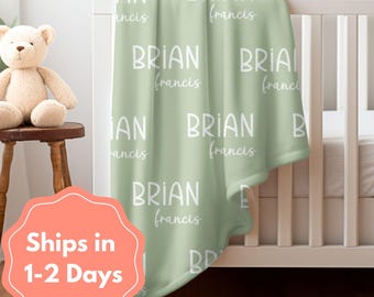 Personalized First and Middle Name Blanket, Customized Baby Blanket, Baby Shower Gift, New Baby Gift, Hospital Photo Blanket, Newborn Girl