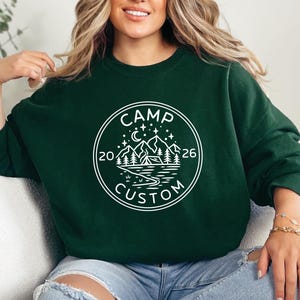 camp custom 2026 graphic t shirt camping vacation tee mountain landscape logo outdoor adventure shirt for family reunion camp trip friends getaway matching