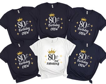 Camisetas para el 80 cumpleaños, camisetas personalizadas a juego para toda la familia