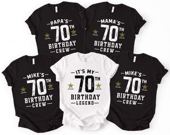 Camiseta personalizada para el 70 cumpleaños, camiseta de leyenda del cumpleaños, camisetas a juego para fiestas.