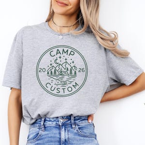 camp custom year shirt 2026 camping t shirt matching camp trip tee for family friends group outdoor vacation shirts mountain lake forest minimalist design