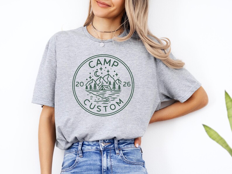 camp custom year shirt 2026 camping t shirt matching camp trip tee for family friends group outdoor vacation shirts mountain lake forest minimalist design