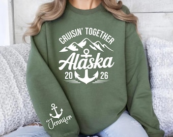 Camiseta de crucero por Alaska 2026, Sudadera Cruisin’ Together, Camiseta personalizada de vacaciones