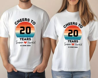 Custom 20th Anniversary Shirt, Matching Couple Tees, Retro Gamer Celebration T-shirts