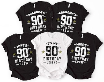 Camisetas personalizadas para el 90 cumpleaños, camiseta de cumpleaños para la abuela, camisetas a juego para fiestas.
