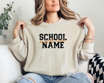 Custom School Mascot Shirt, Personalized Spirit Wear Sweatshirt, School Name T-shirt