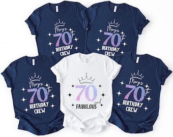 70th Birthday T-Shirt, Custom Crew, Party Squad