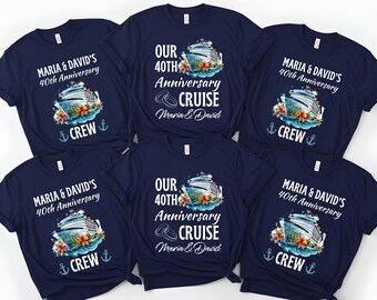 Personalized 40th Anniversary Cruise Shirt, Custom Family Vacation Tee, Matching Crew Tshirts