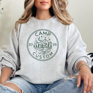 camp custom 2026 outdoor t shirt mountain lake camping badge graphic tee unisex casual fit for campers hikers nature lovers travel vacation souvenir shirt