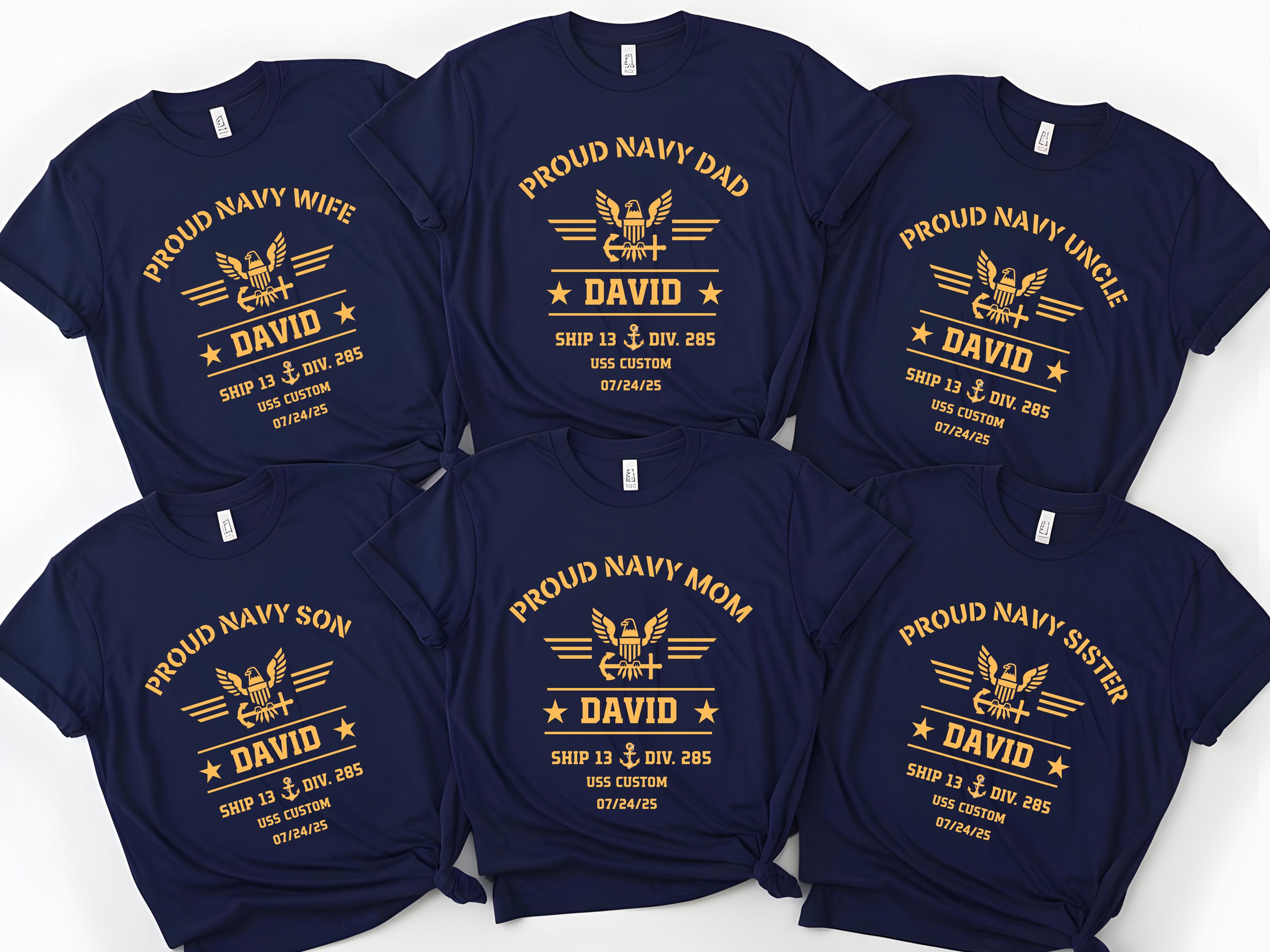 Navy Graduation Shirts, Personalized Proud Navy Family Shirts, Navy Custom Shirt, Military Shirt, Proud Navy Dad Mom Shirts, Boot Camp Shirt