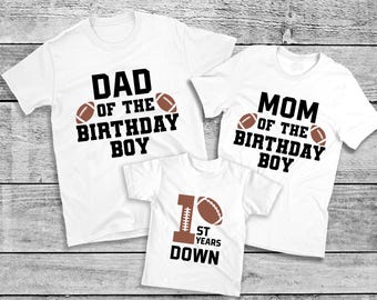 Camisetas de fútbol personalizadas para cumpleaños de niños: camisetas personalizadas para fiesta de primer año y camisetas de cumpleaños a juego.