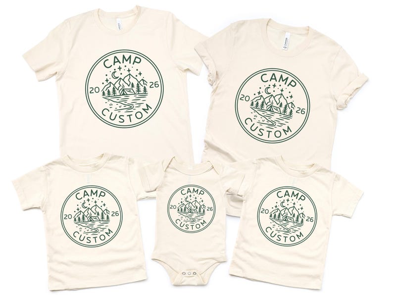 personalized camp shirt camp custom 2026 graphic tee mountain tent trees moon stars outdoor hiking camping weekend getaway unisex comfort fit nature lover gift