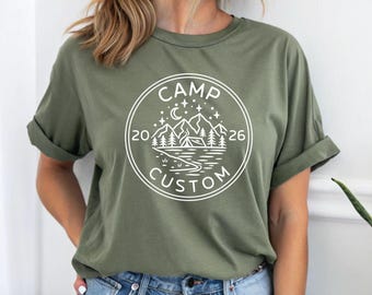Camisetas personalizadas para campamento, camisetas para equipos de campamento, camisetas familiares para acampar, camisetas para la vida de campista
