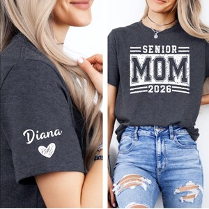 Custom Senior Mom Shirt, Personalized Graduation Mom Tee, Senior Parent Sweatshirt 2026, Varsity Mom Print Crewneck, High School Senior Spirit Wear, Proud Mom 2026 Clothing, Class of 2026 Parent Shirt, Graduation Support Tee, Senior Mom Outfit, School Event Apparel, Personalized Sleeve Heart Graphic Shirt, Graduation Mom Gift