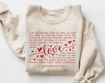 1 Corinthians 13 Sweatshirt, Love Is Patient, Christian Crewneck