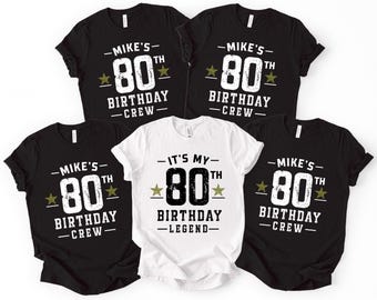 Camiseta de cumpleaños número 80, camiseta de leyenda de cumpleaños, camisetas para fiestas de cumpleaños