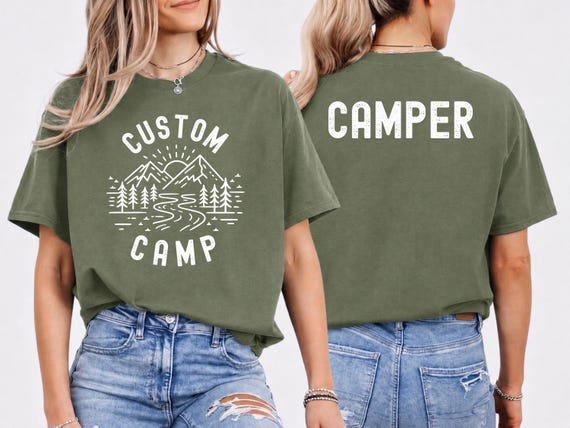 Custom Camp Shirt, Personalized Camping Tshirt, Family Trip Tees, Camper Back Print Tee