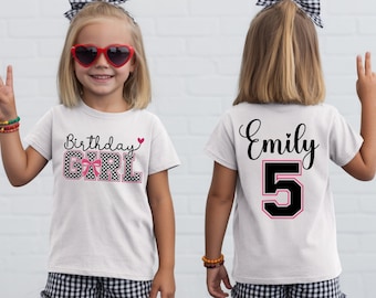 Custom Birthday Girl Shirt, 5th Bday Tee, Birthday Party Kids Tees