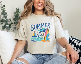 Summer Vibes T-Shirt: Sunshine Shirt, Cotton Beach Tee